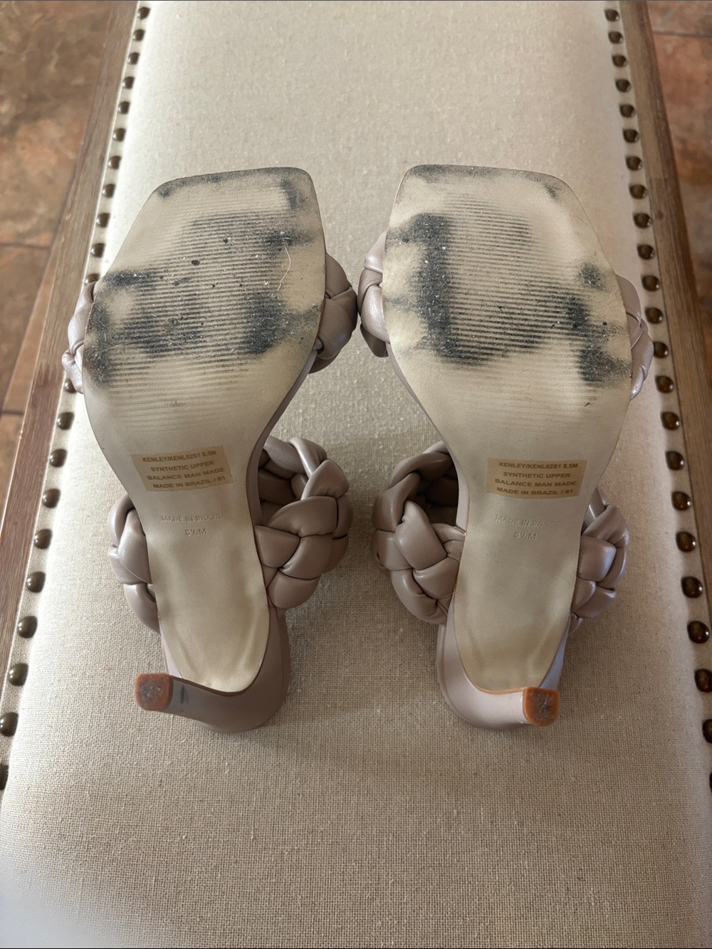 Steve Madden Braided Double-Strap Mules in Taupe - Picture 3 of 6